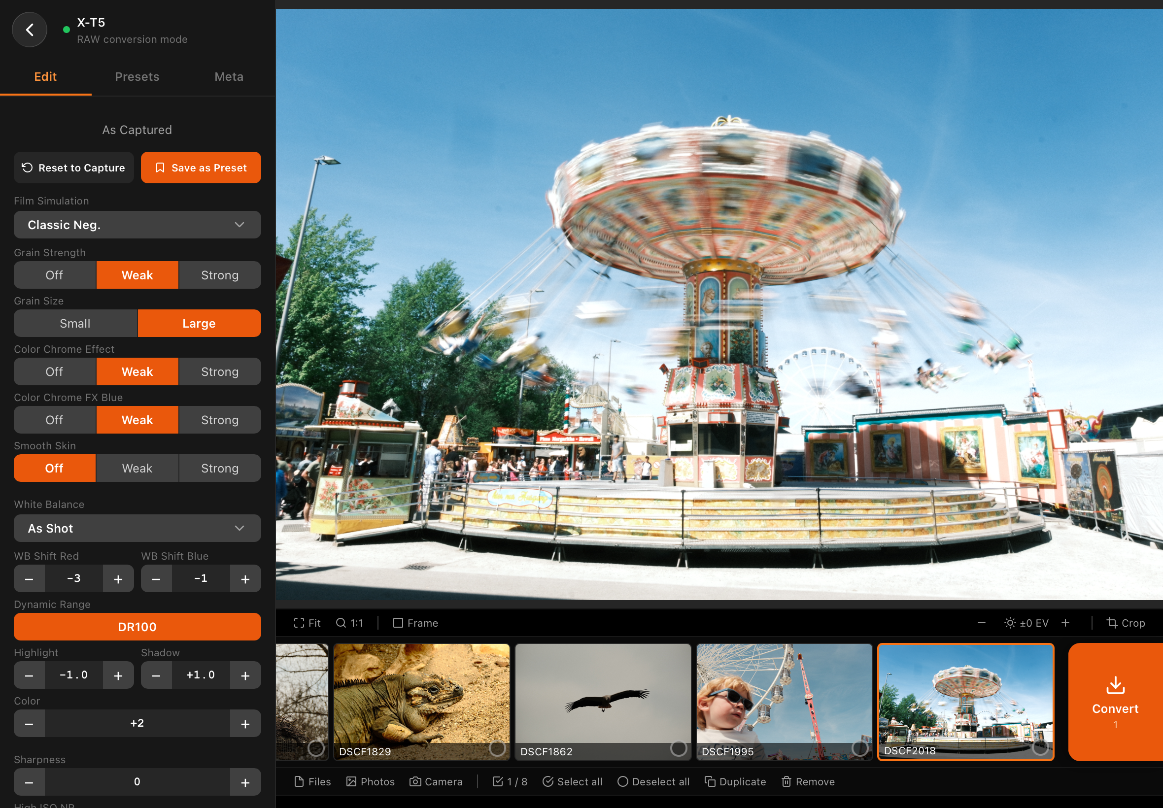 X Sim Lab editor on iPad with filmstrip
